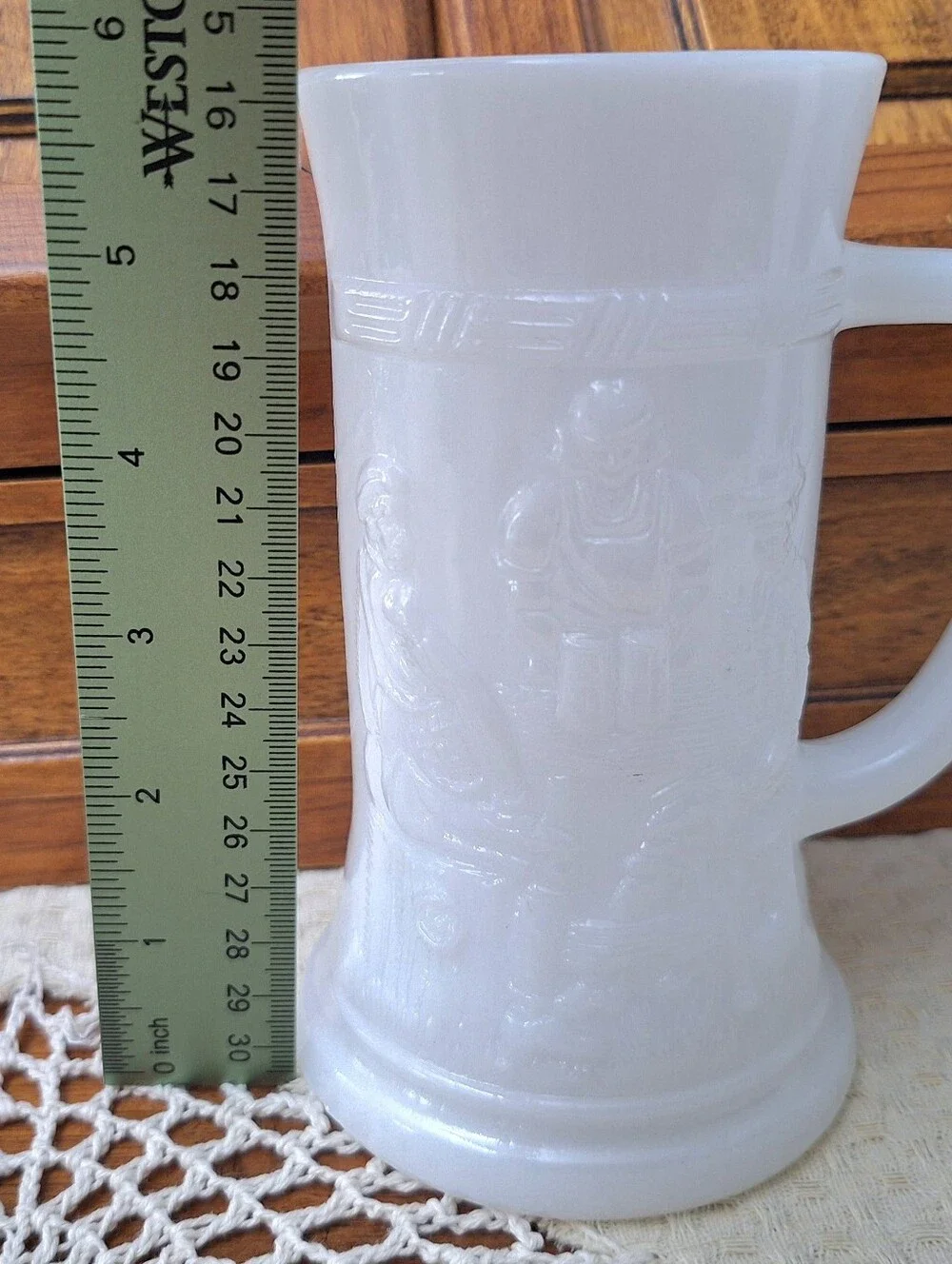 Vintage Set Of 4 Steins, Mugs. Federal Milk Glass,